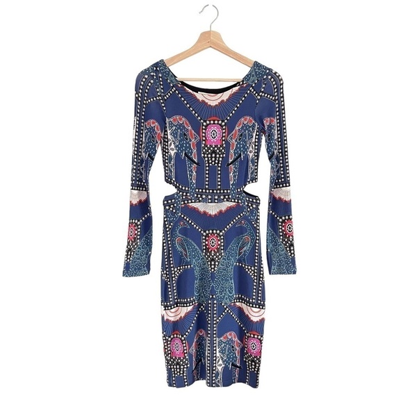 Mara Hoffman Caravan Midnight Side Cutout Long Sleeve Jersey Knit Dress Blue XS - Picture 5 of 16